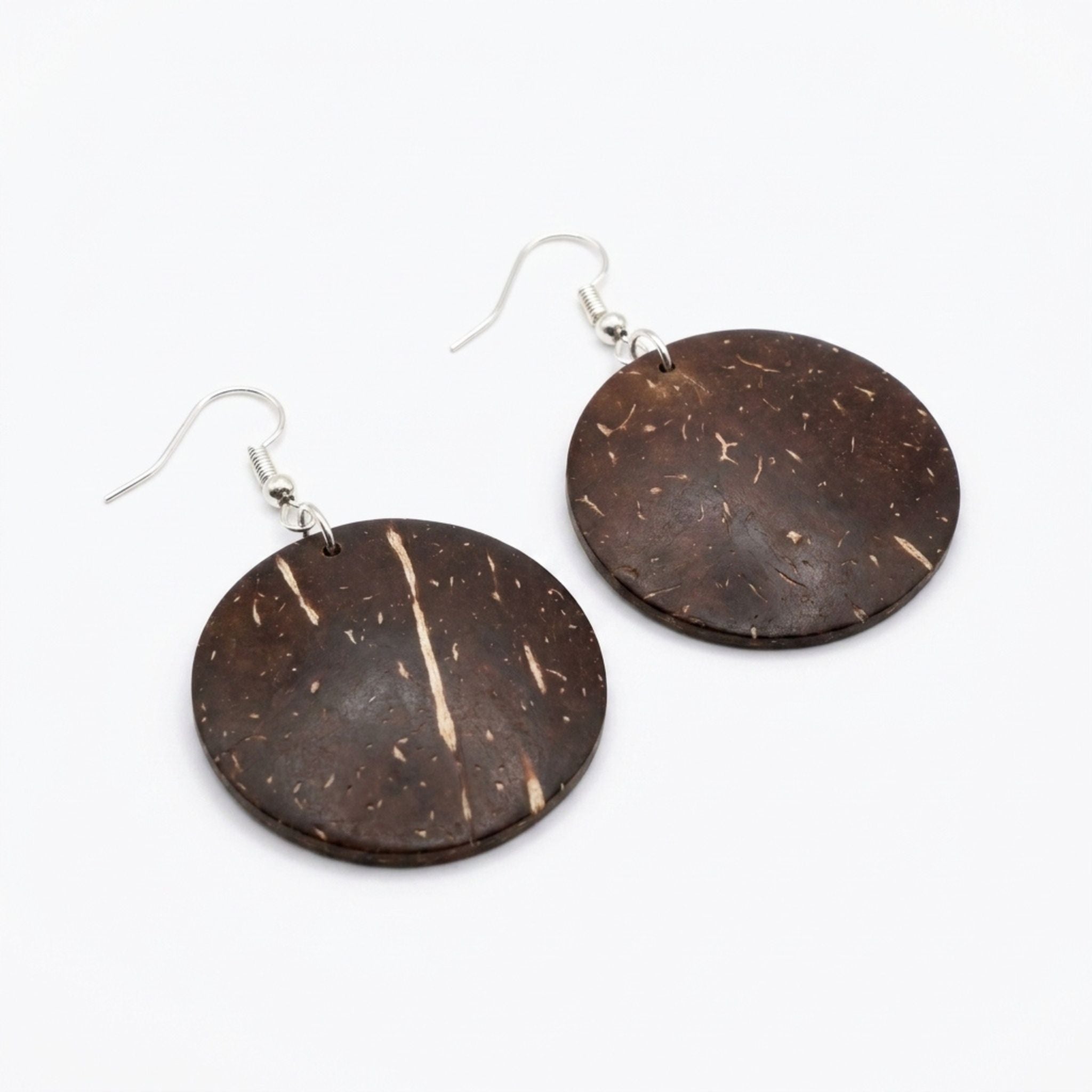 Coconut Shell Round Earrings