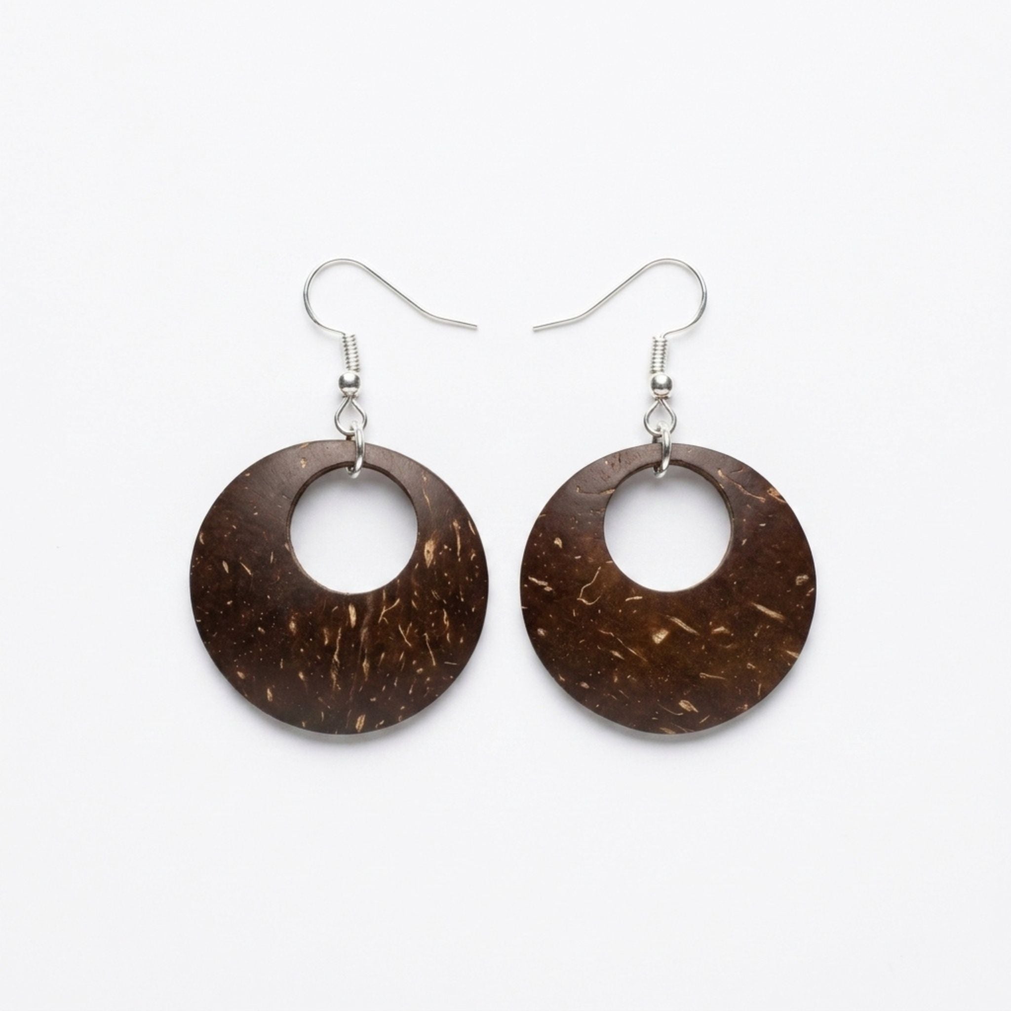 Halo Coco Hoops – Coconut Shell Open Circle Earrings