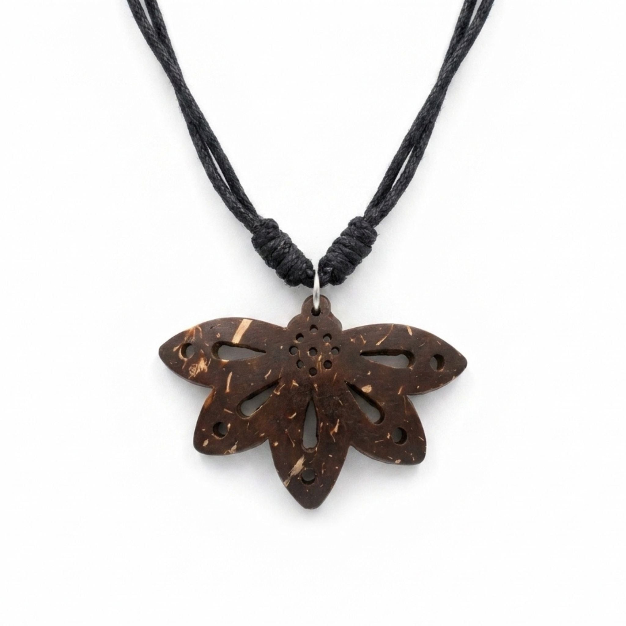 Lootus Pendant Necklace – Coconut Shell Lotus Flower Pendant