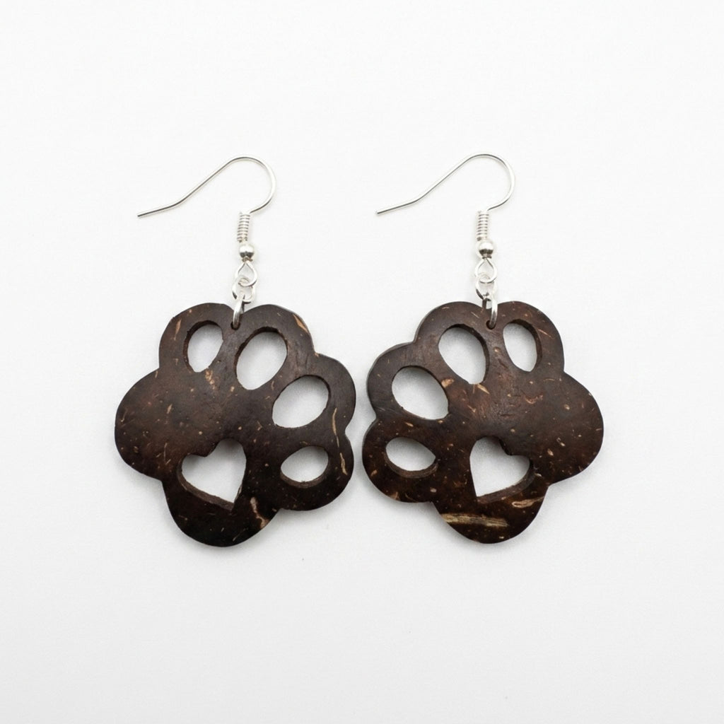 Tassu Earrings – Coconut Shell Dog Paw Earrings
