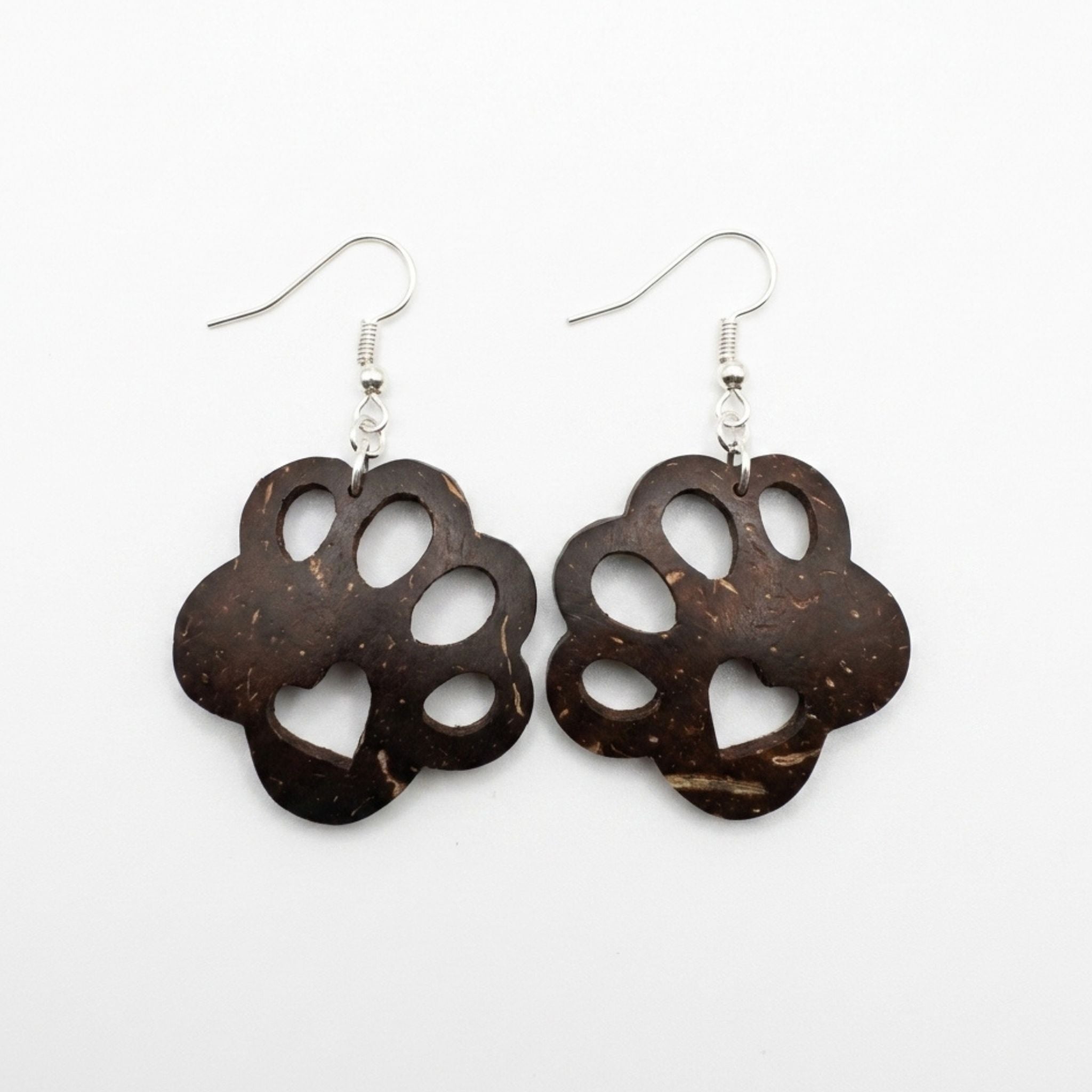 Tassu Earrings – Coconut Shell Dog Paw Earrings