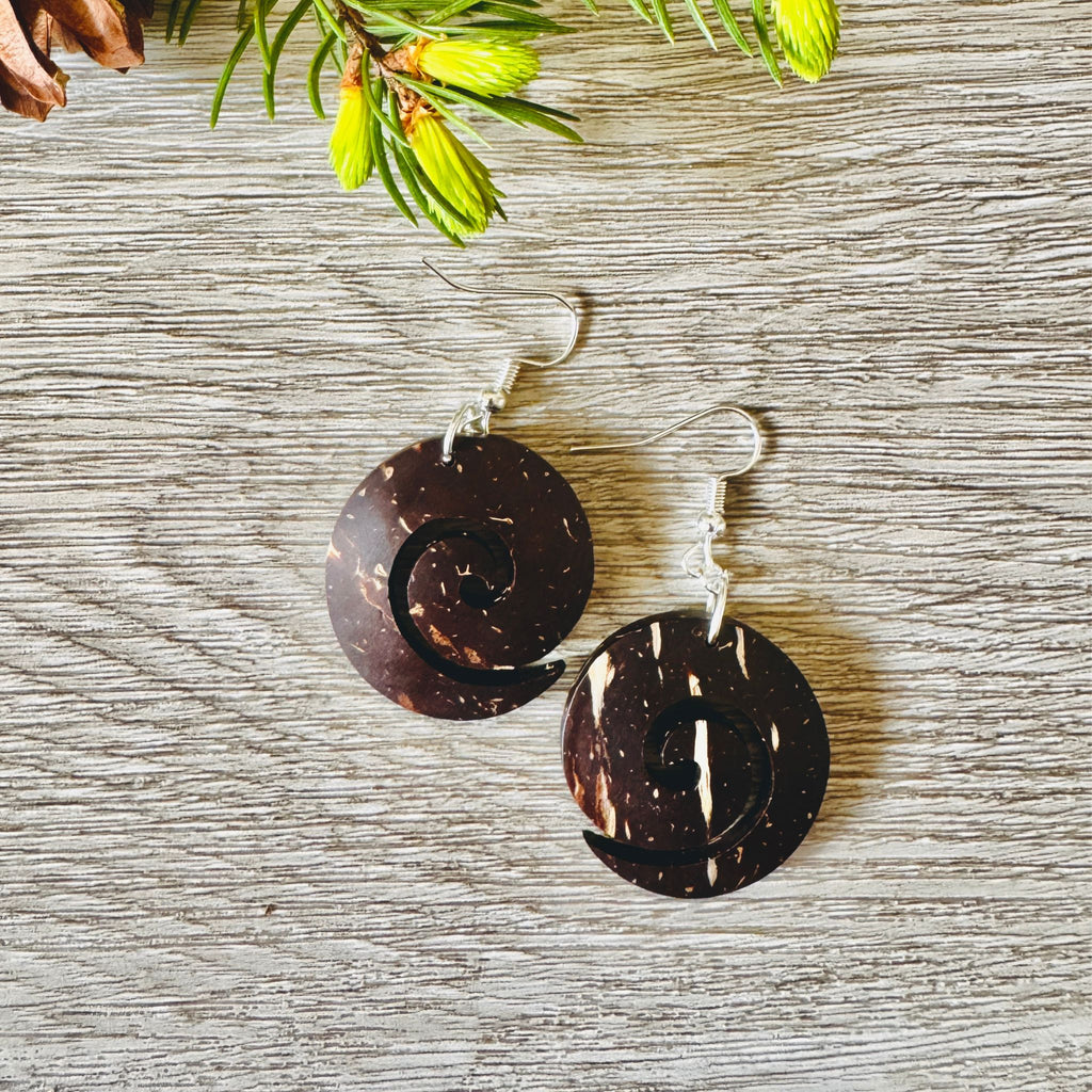 Kierre Earrings – Coconut Shell Spiral Cutout Earrings