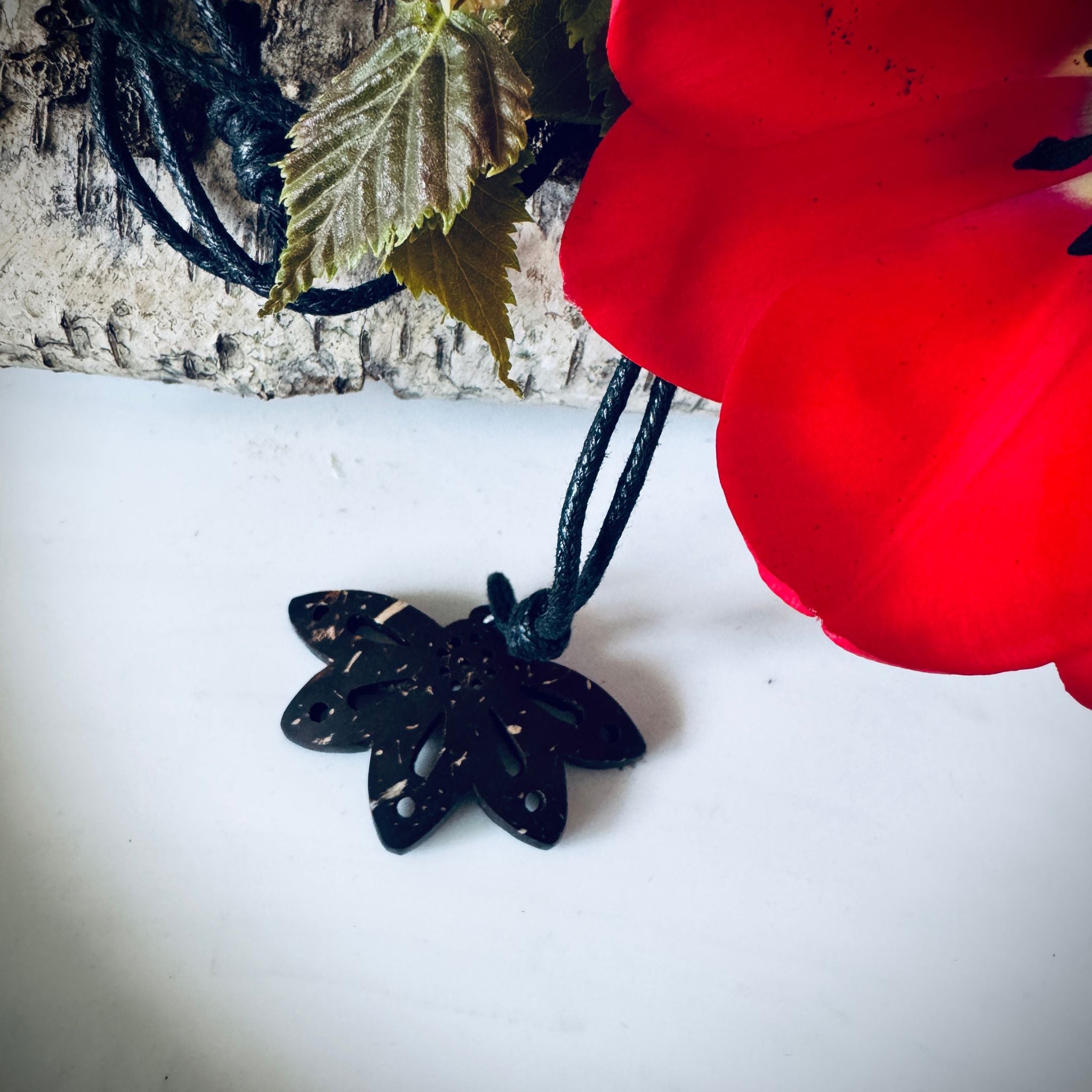 Lootus Pendant Necklace – Coconut Shell Lotus Flower Pendant