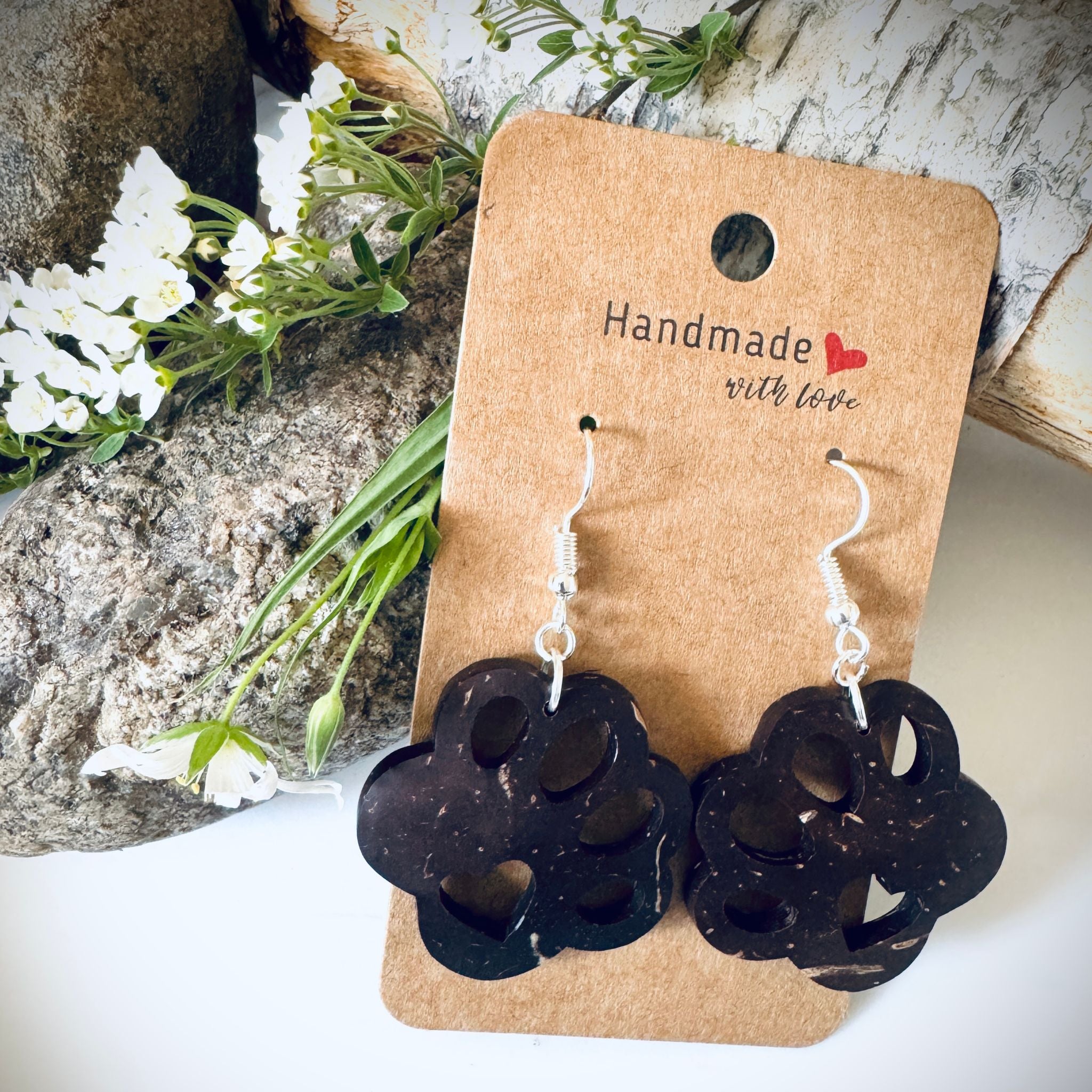 Tassu Earrings – Coconut Shell Dog Paw Earrings