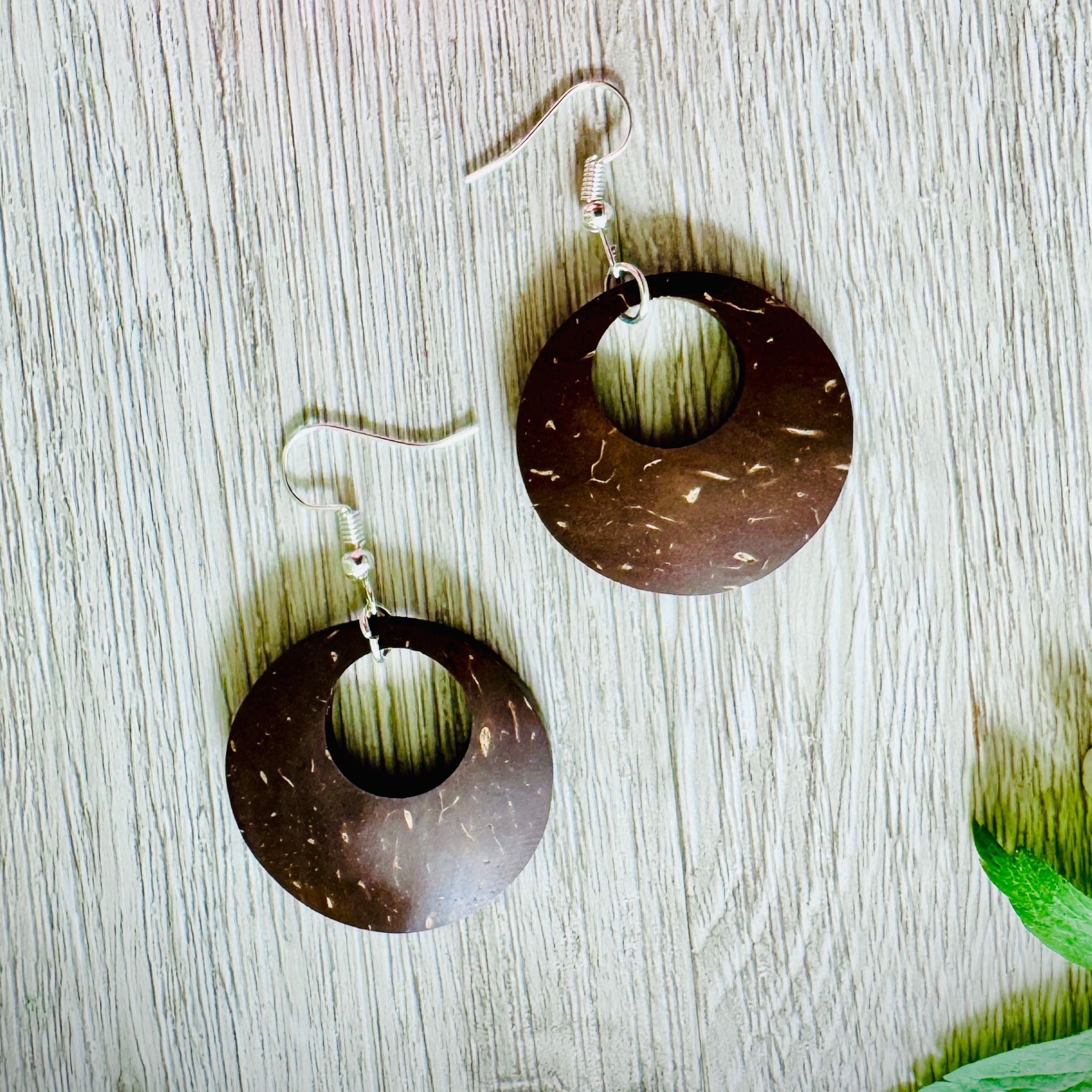 Halo Coco Hoops – Coconut Shell Open Circle Earrings