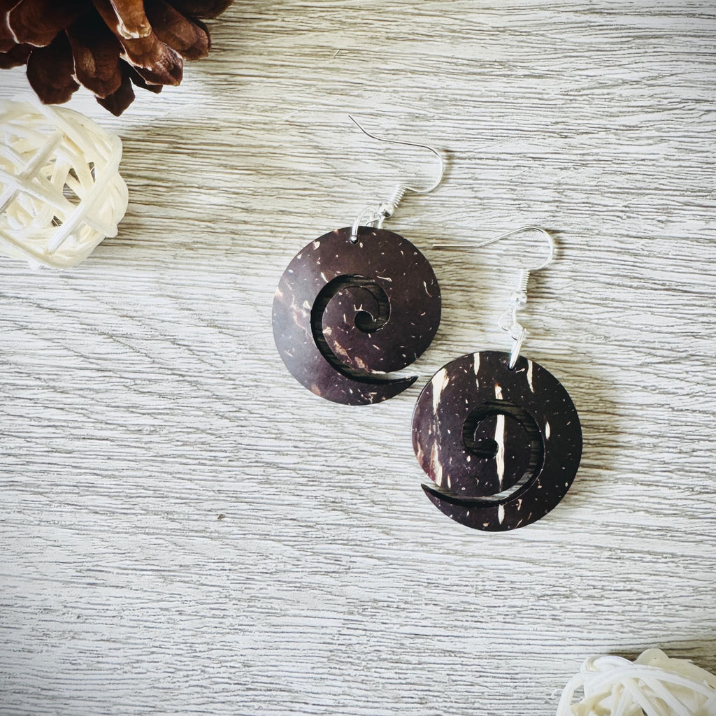 Kierre Earrings – Coconut Shell Spiral Cutout Earrings