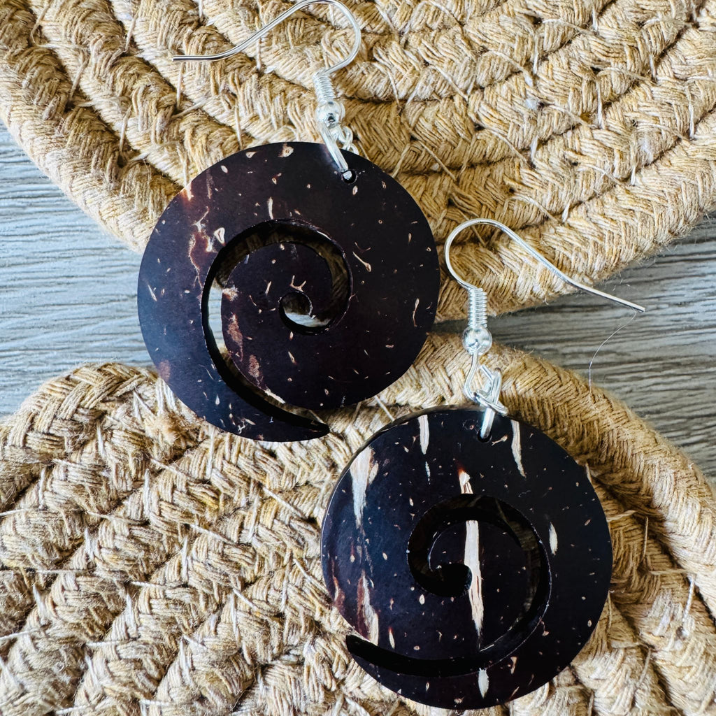 Kierre Earrings – Coconut Shell Spiral Cutout Earrings