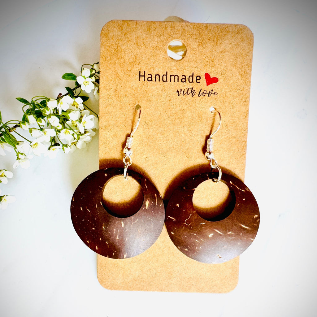 Halo Coco Hoops – Coconut Shell Open Circle Earrings